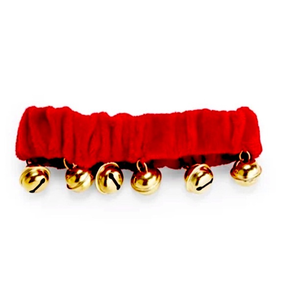 NEW MERRY MAKINGS Jingle Bell-Embellished Red Velvet Pet Neckpiece L/XL - Picture 4 of 15